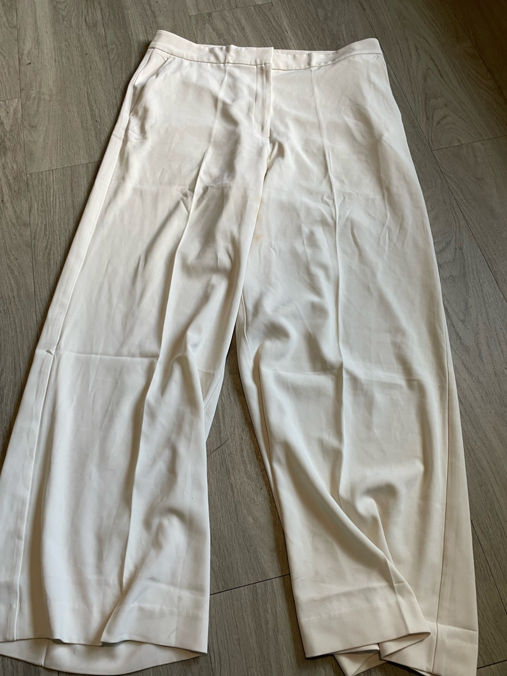 H&M Cream Wide-Leg Trousers